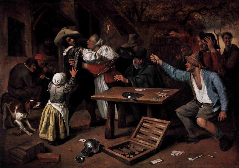Jan Steen Argument over a Card Game oil painting picture
